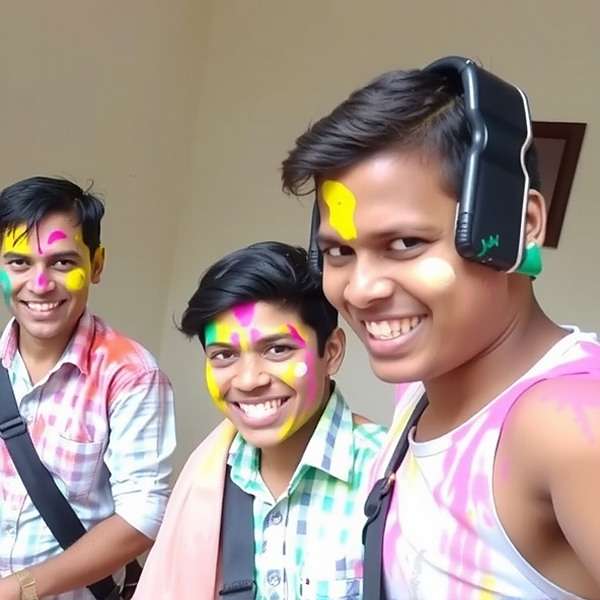 Colorful Holi celebration