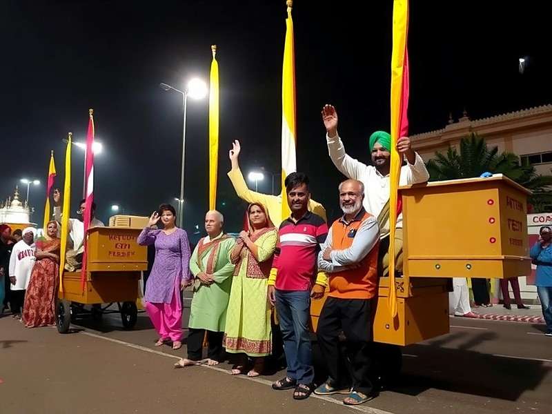 Eid celebrations with people in traditional attire