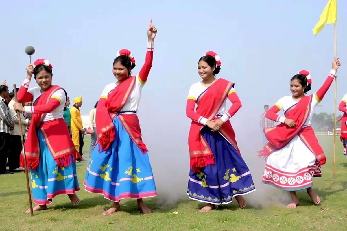 Bihu festival in Assam with traditional dance