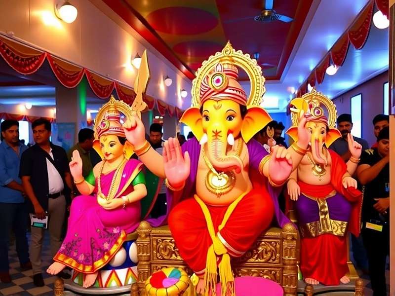 Ganesh Chaturthi celebrations with Ganpati idols